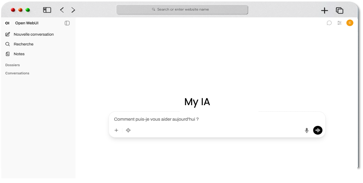 Interface claire My IA